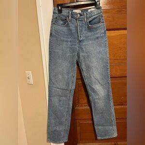 Denim Forum 27 waist women’s size 4 high rise  straight leg jeans 30” length
